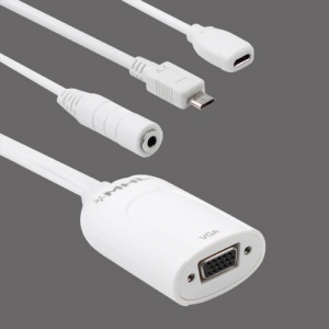 Micro USB to VGA MHL Adapter with Stereo Audio for Samsung Galaxy Nexus i9250 HTC Jetstream