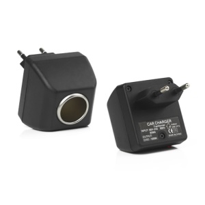 Wall Mains Charger to Car Charger Socket Switch Adapter - EU Plug