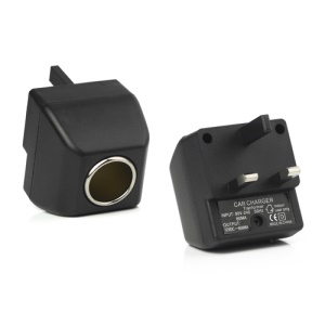 Wall Mains Charger to Car Charger Socket Switch Adapter - UK Plug