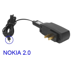 Nokia Wall Charger Adapter + 2.0mm Connector USB Cable - US Plug
