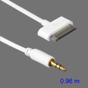 Dock Connector to AUX 3.5mm Male Audio Cable for iPhone iPod iPad