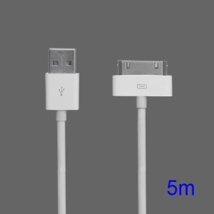 USB Data Sync Charger Cable Cord for iPad iPhone iPod, Length: 5m