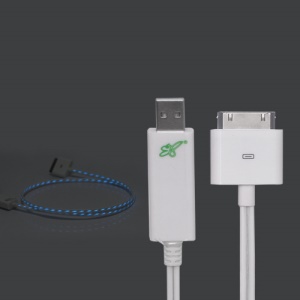 Flashing USB Sync Data Charging Cable for New iPad iPhone - White