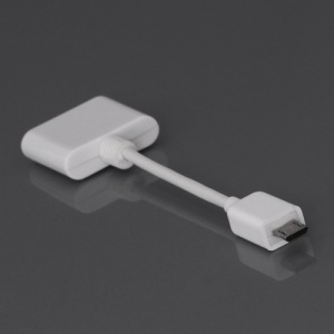 Female Apple 30-pin to Micro USB Male Cable Adapter