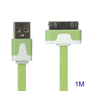 Colorful Dock Connector to USB Noodle Cable for iPhone 4S 4 3GS 3G New iPad iPod Touch 4 - Green