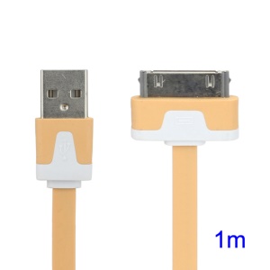 Colorful Dock Connector to USB Noodle Cable for iPhone 4S 4 3GS 3G New iPad iPod Touch 4 - Orange