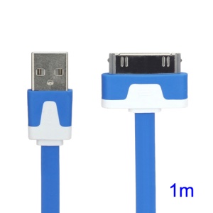 Colorful Dock Connector to USB Noodle Cable for iPhone 4S 4 3GS 3G New iPad iPod Touch 4 - Dark Blue