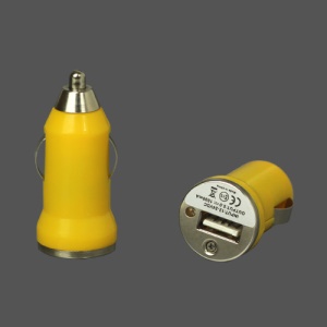 5V-1A Universal USB Car Socket Charger for iPhone 4 4S 3G 3GS iPod Samsung HTC etc - Yellow