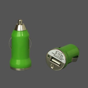5V-1A Universal USB Car Socket Charger for iPhone 4 4S 3G 3GS iPod Samsung HTC etc - Green