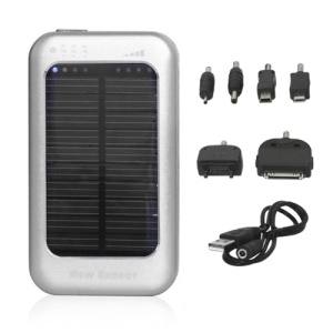 Solar Charger Battery 3500mAh Battery for iPhone 4S The New iPad Samsung i9300 Galaxy S 3 etc - Silver