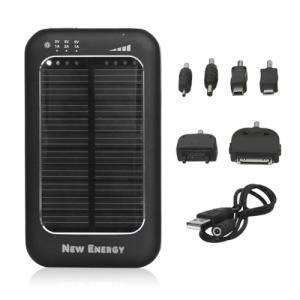 Solar Charger Battery 3500mAh Battery for iPhone 4S The New iPad Samsung i9300 Galaxy S 3 etc - Black