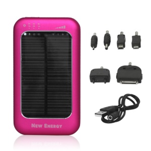 Solar Charger Battery 3500mAh Battery for iPhone 4S The New iPad Samsung i9300 Galaxy S 3 etc - Rose