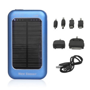 Solar Charger Battery 3500mAh Battery for iPhone 4S The New iPad Samsung i9300 Galaxy S 3 etc - Blue