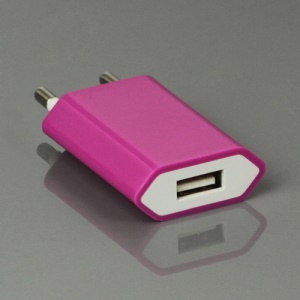 EU Plug 1A USB Power Charger Adapter for iPhone 5 4S 4 3GS 3G iPod A1300 - Purple