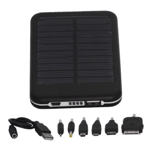 5000mAh Solar External Battery Pocket Power for iPad iPhone PSP Samsung Nokia BlackBerry HTC Phones etc - Black