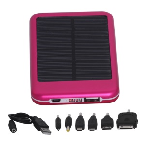 5000mAh Solar External Battery Pocket Power for iPad iPhone PSP Samsung Nokia BlackBerry HTC Phones etc - Rose