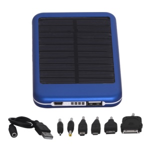 5000mAh Solar External Battery Pocket Power for iPad iPhone PSP Samsung Nokia BlackBerry HTC Phones etc - Blue