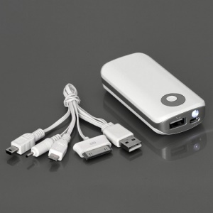 5200mAh Glossy External Charger Power Bank with LED Torch for iPhone Samsung HTC Nokia Sony etc