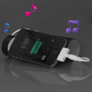 5200mAh External Power Bank Battery with 3.5mm Speaker for iPhone iPod Samsung Nokia etc - Black
