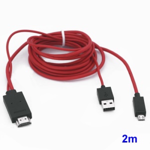 2M MHL Micro USB to HDMI HDTV Adapter for Samsung Galaxy S4 i9500 S3 III i9300 - Red