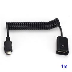 Coil Curl Micro USB Male to USB Female OTG Data Adapter Cable for Samsung Galaxy S4 i9500 / Note i9220 / Nexus i9250 / i9100
