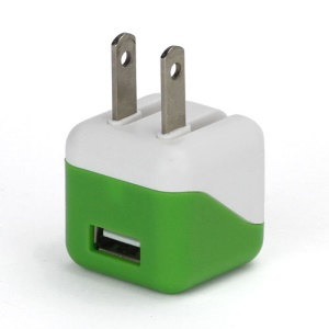 1A USB AC Home Wall Travel Charger Adapter for iPhone 5 iPad Mini iPod Touch 5 Nano 7 - White / Green