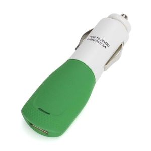 2.5A Car Cigarett Powered USB Adapter Charger for iPhone iPad iPod - White / Green