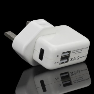 Dual USB 2 Port Power Wall Home Travel Adapter Charger - UK Plug