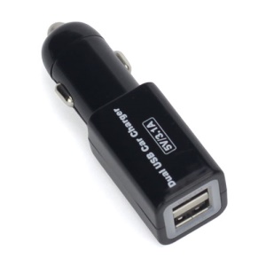 Portable Dual USB 2-Port Car Charger Adapter for iPhone iPad iPod - Black