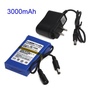 12V 3000mAh Super Polymer Rechargeable Lithium-ion Battery for CCTV Camera LED Strip