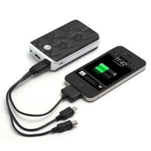 8800mAh 3D Triangle Power Bank Backup Battery for iPhone iPad iPod Samsung HTC LG Sony Nokia (BRS-088) - Black