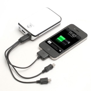 8800mAh 3D Triangle Power Bank Backup Battery for iPhone iPad iPod Samsung HTC LG Sony Nokia (BRS-088) - White