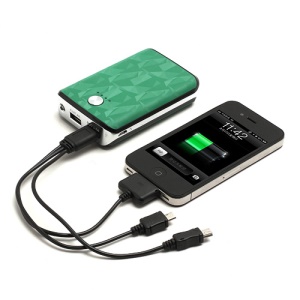 8800mAh 3D Triangle Power Bank Backup Battery for iPhone iPad iPod Samsung HTC LG Sony Nokia (BRS-088) - Green