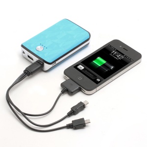 8800mAh 3D Triangle Power Bank Backup Battery for iPhone iPad iPod Samsung HTC LG Sony Nokia (BRS-088) - Blue