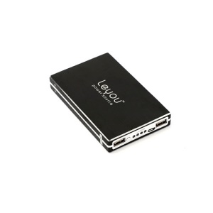 12800mAh Leyou LY-980 Brushed External Battery Power Bank 2 USB Outputs for iPhone iPad iPod Samsung HTC LG Sony - Black
