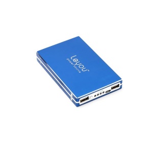 12800mAh Leyou LY-980 Brushed External Battery Power Bank 2 USB Outputs for iPhone iPad iPod Samsung HTC LG Sony - Blue