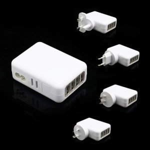 USB2.0 USB-4PF Four Port USB A/C Power Adapter AU/US/EU/UK Wall Travel Charger
