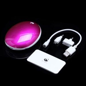 6800mAh R-Whale I9 Egg Shape Power Bank for iPhone iPod Samsung HTC LG Sony - Purple