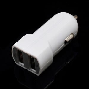 USAMS 2 Port Dual USB Car Charger Adapter for iPhone iPad iPod Samsung HTC Sony - White