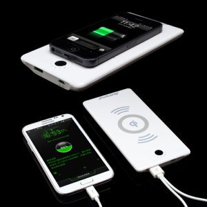 Jerkang JRK-1688 6000mAh Qi Standard Wireless Charger &amp; Mobile Power Bank Combo for Samsung / Nokia / LG / HTC / iPhone - White