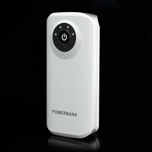 Candy USB Mobile Power Bank Battery Charger with LED Flashlight Indicator for iPhone / Samsung / HTC etc 5600mAh - White