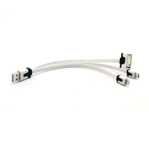 3 in 1 Lightning + 30 Pin + Micro USB Data Sync Charge USB Cable for iPhone 5 / 4S Samsung Galaxy S IV HTC - White