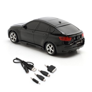 6800mAh Car Shaped Power Bank with LED Display for iPhone iPad iPod Samsung HTC LG Nokia GPS etc - Black