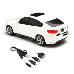6800mAh Car Shaped Power Bank with LED Display for iPhone iPad iPod Samsung HTC LG Nokia GPS etc - White