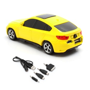 6800mAh Car Shaped Power Bank with LED Display for iPhone iPad iPod Samsung HTC LG Nokia GPS etc - Yellow