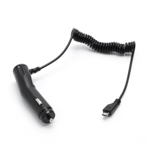 Slim Coil Cord MicroUSB Auto Car Charger for Samsung Galaxy S2 i9100 / i9300 / i9500 etc