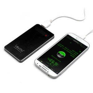 5000mAh Leyou LY750 Brushed Power Bank External Battery Charger for iPhone iPad iPod Samsung HTC LG Sony - Black