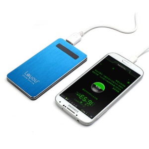 5000mAh Leyou LY750 Brushed Power Bank External Battery Charger for iPhone iPad iPod Samsung HTC LG Sony - Blue