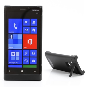 2200mAh Power Bank External Battery Charger Case w/ Stand for Nokia Lumia 920 - Black