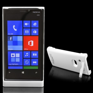 2200mAh Power Bank External Battery Charger Case w/ Stand for Nokia Lumia 920 - White